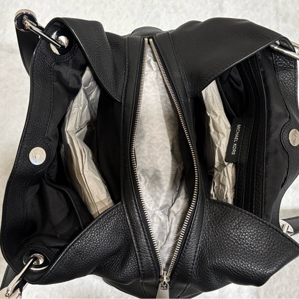 MICHAEL KORS | Floral Stud Raven Black Shoulder Bag - Picture 9 of 10